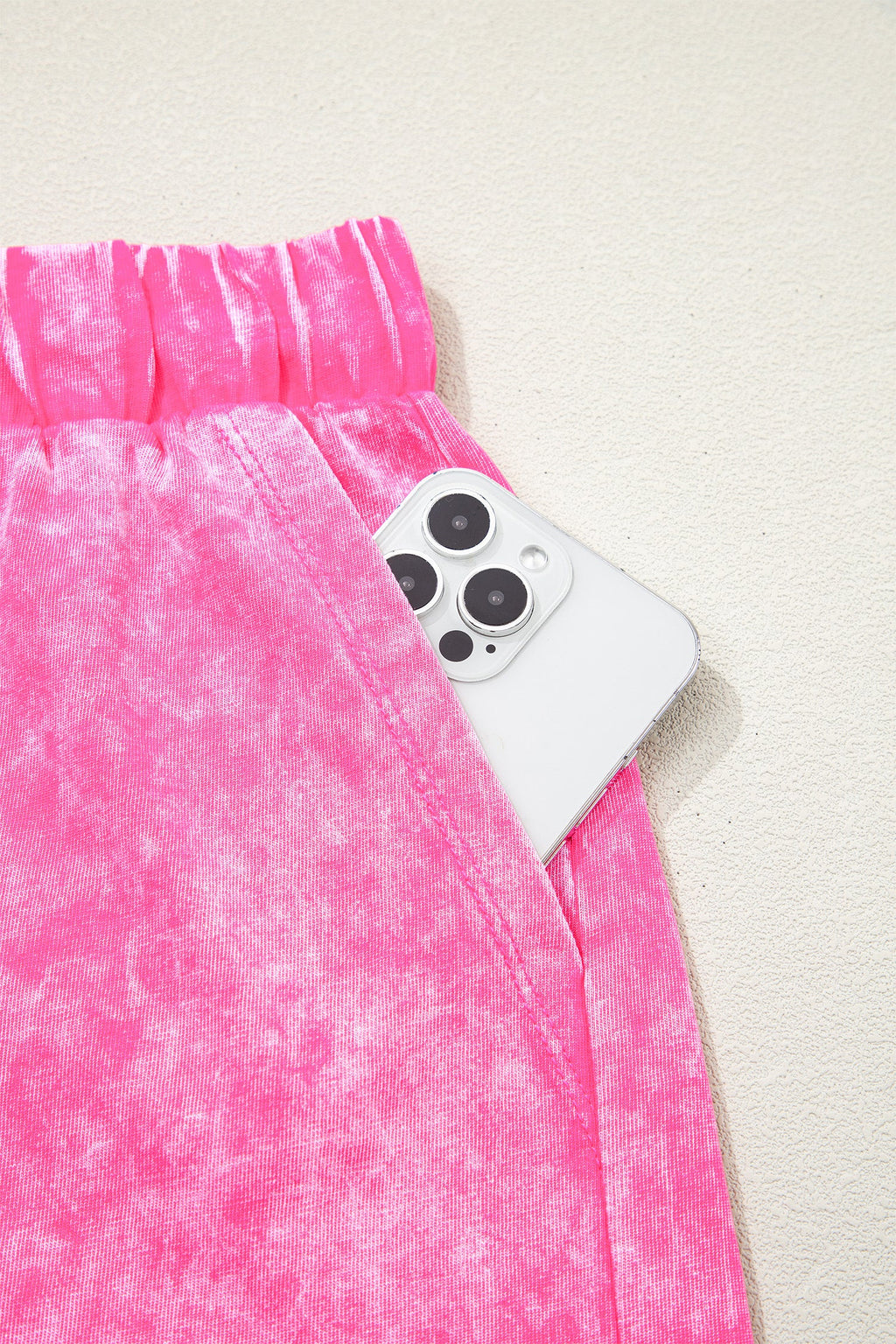 Mineral Wash Top & Drawstring Shorts Set