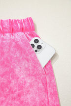 Mineral Wash Top & Drawstring Shorts Set