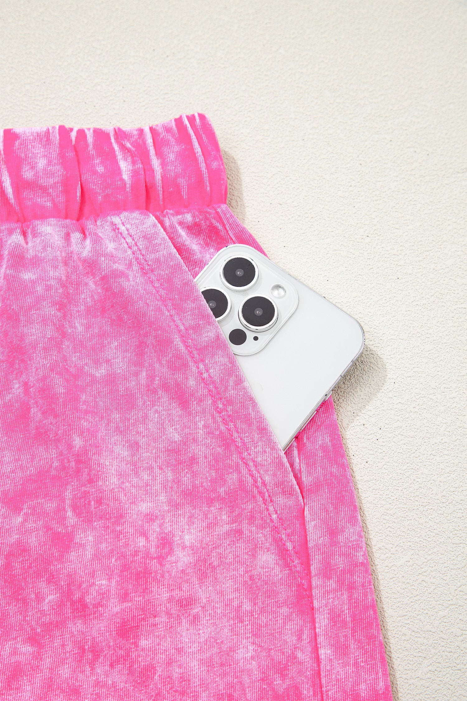 Mineral Wash Top & Drawstring Shorts Set