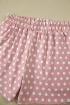 Polka Dot Relaxed Top & Drawning Shorts Set
