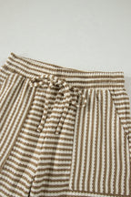 Stripe Textured Knit Top & Shorts Set
