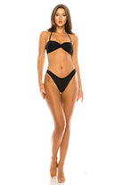 Women's Swimwear - 2PC Twisted Bandeau Top Two-Piece Bikini