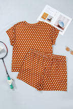 Plus Size Polka Dot Tee & Loose Shorts Set