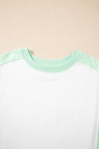 Colorblock Exposed Seam Crew Neck T-Shirt