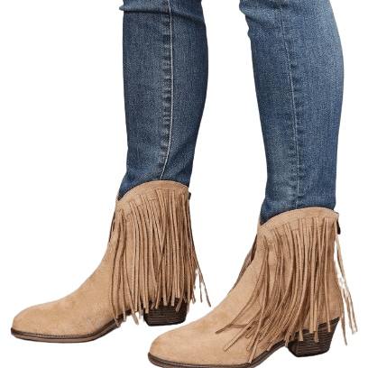 Women's Shoes - Boots Fringe Cowboy Western Ankle Boots