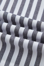 Stripe Shirred High Waist Wide Leg Pants