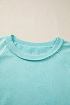 Mineral Wash Raglan Sleeve Boxy Cropped Tee