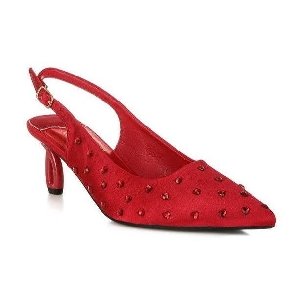 Dasavla Heart-Shaped Rhinestone Studded Slingbacks - VacationGrabs