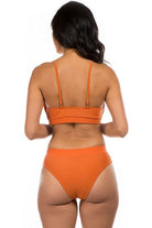 Women's Swimwear - 2PC Ruched Two-Piece High Waist Bikini