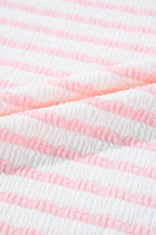Stripe Knitted Top & Drawstring Shorts Set