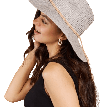 Women's Accessories - Hats Fame Keep Me Close Straw Braided Rope Strap Fedora Hat