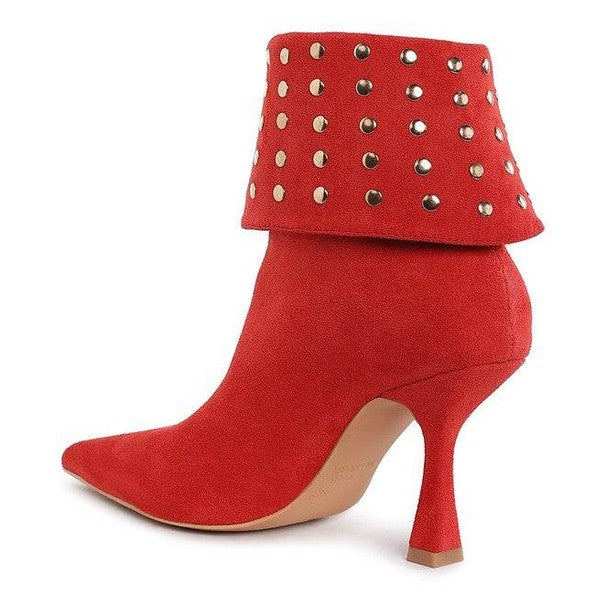 Piccini Stud Embellished Foldover Boots - VacationGrabs