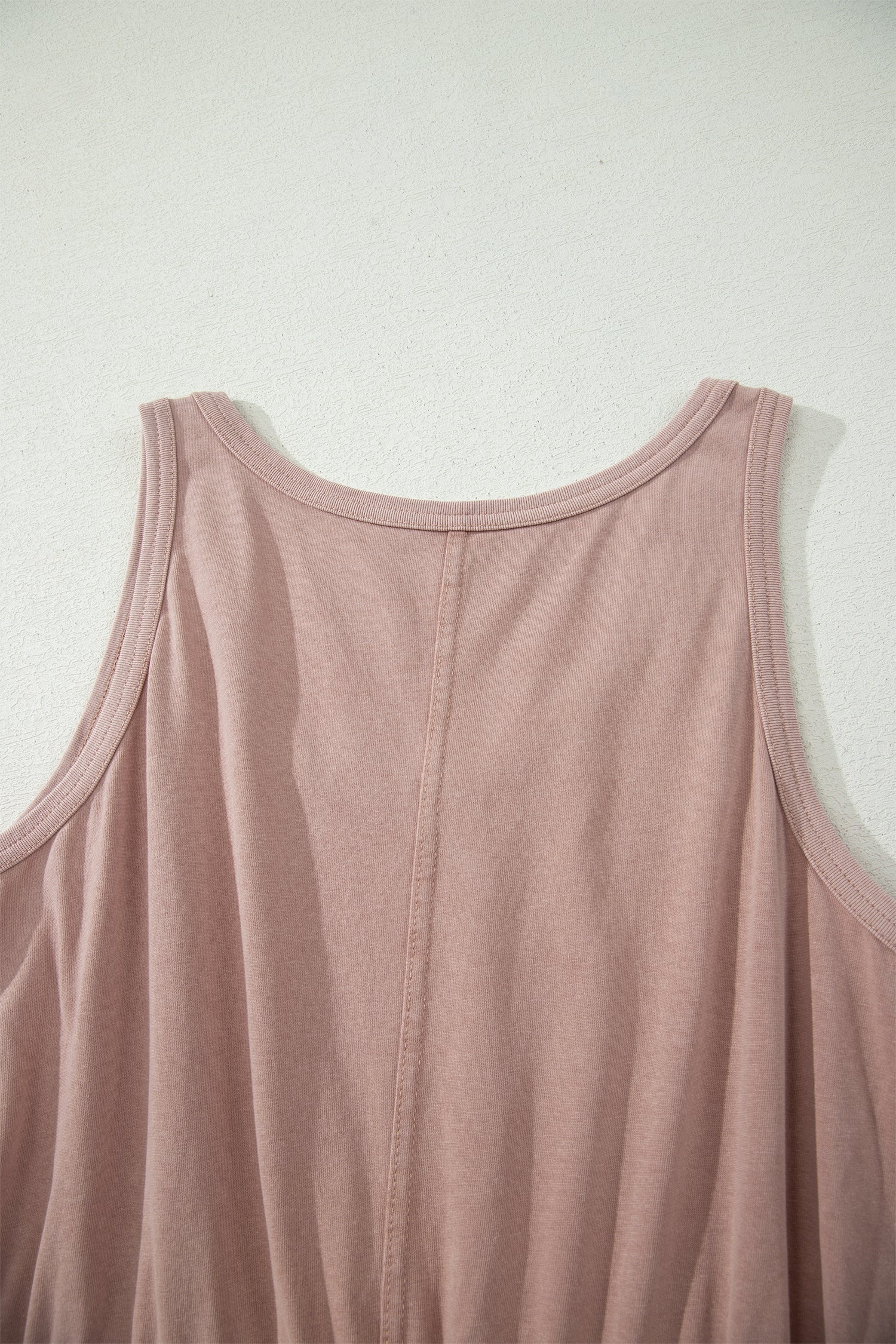 Mineral Wash Scoop Neck Elastic Waist Mini Dress