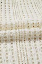Crochet Open Knit Drawstring Waist Beach Dress