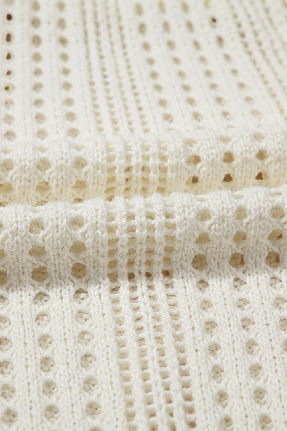 Crochet Open Knit Drawstring Waist Beach Dress
