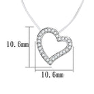 Dainty silver tone heart necklace with sparkling details, perfect for everyday wear or special occasions