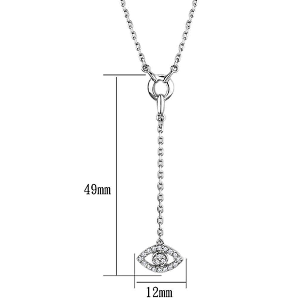 Dainty silver tone necklace women with a minimalist eye pendant and adjustable length design