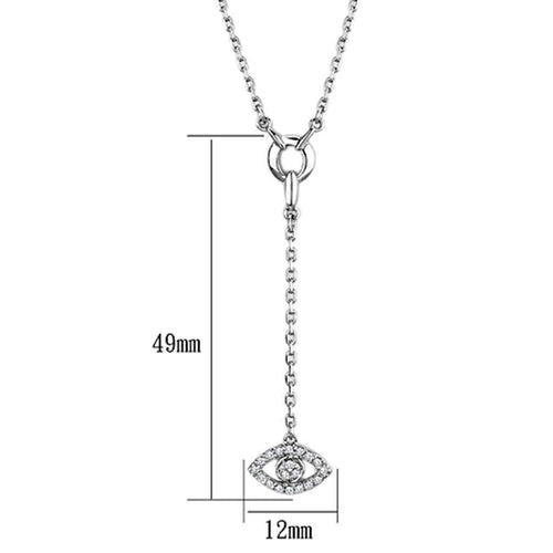 Dainty silver tone necklace women with a minimalist eye pendant and adjustable length design
