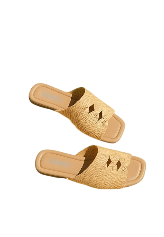 Daisy Doe Raffia Square Toe Flats