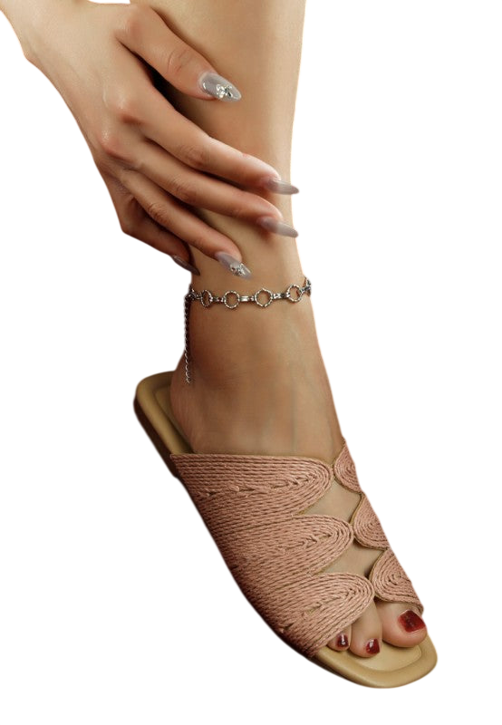 Daisy Doe Raffia Square Toe Flats