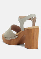 Daniela Genuine Suede Leather High Block Sandals