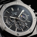 Dapper men's silver chronograph on a watch for stylish occasions