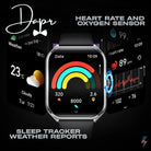 Dapr men's ultra thin smartwatch featuring heart rate and oxygen sensor with sleep tracker and weather reports
