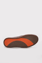 Dark Brown Textured Leather Lace-Up Casual Shoes for Men – close up view