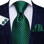 Dark Green Mens Ties in diamond pattern for formal occasions