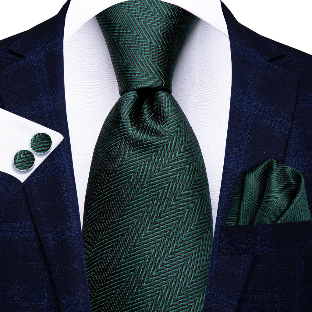 Dark Green Mens Ties in silk, perfect for formal occasions