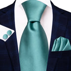Dark Green Mens Ties in satin fabric for formal occasions
