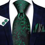 Dark Green Mens Ties, silk material, ideal for formal occasions