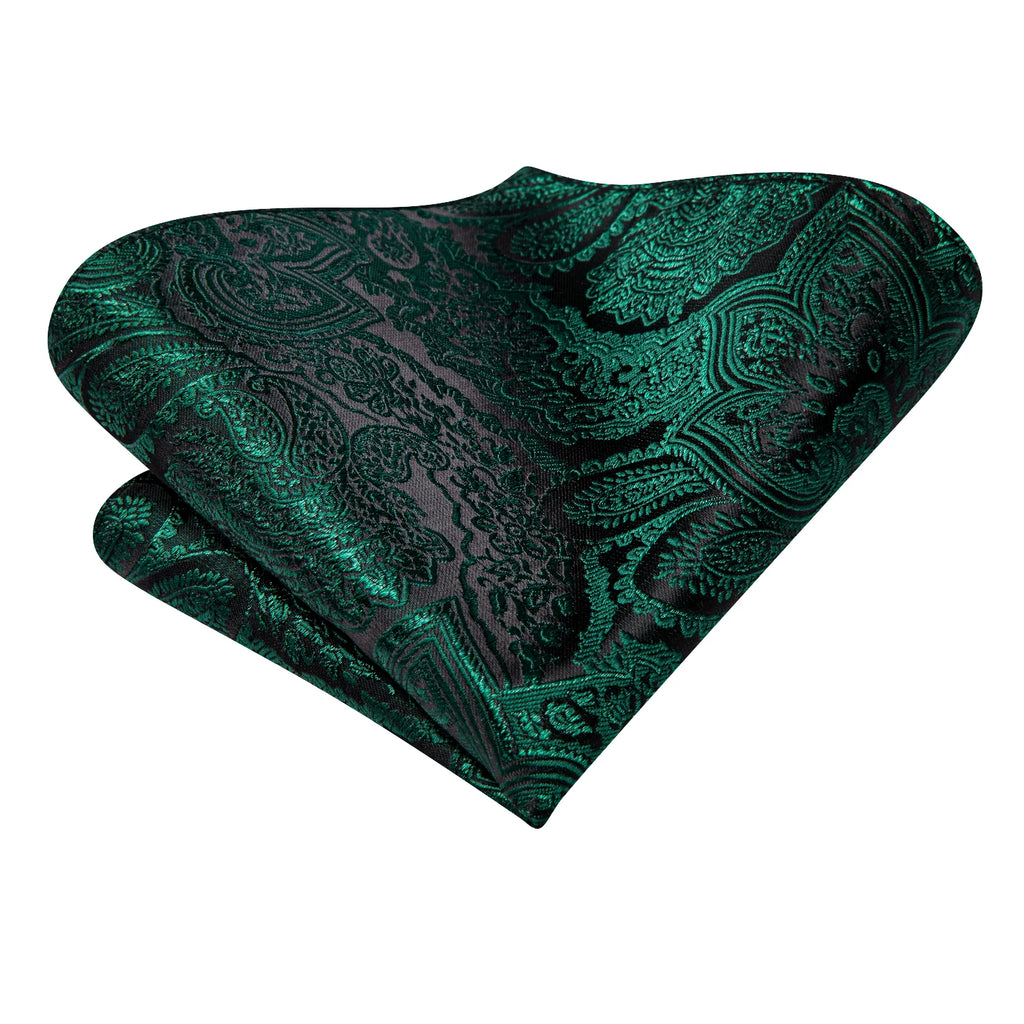 Dark Green Mens Ties in paisley pattern, perfect for formal occasions