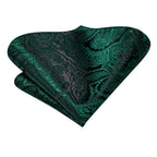 Dark Green Mens Ties in paisley pattern, perfect for formal occasions