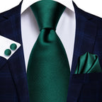 Dark Green Mens Ties in silk for formal and casual occasions