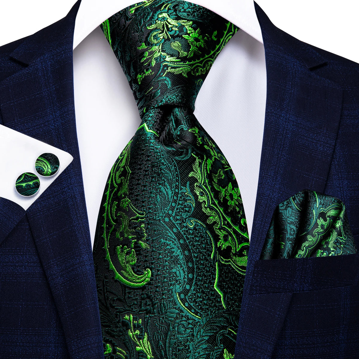 Dark Green Mens Ties, silk fabric, elegant for formal occasions