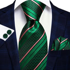 Dark Green Mens Ties with Stripes, perfect for formal events
