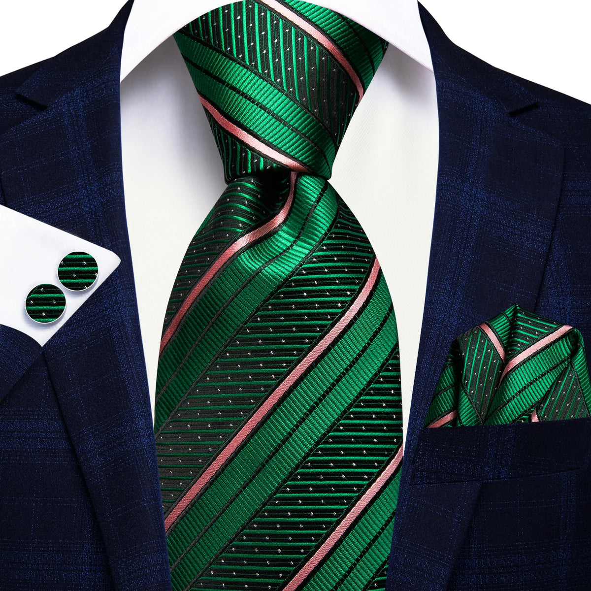 Dark Green Mens Ties with Stripes, perfect for formal events