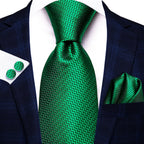Dark Green Mens Ties in vibrant herringbone pattern for formal occasions