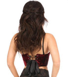 Women's Shirts - Cropped Tops Dark Red Crushed Velvet Underwire Short Bustier
