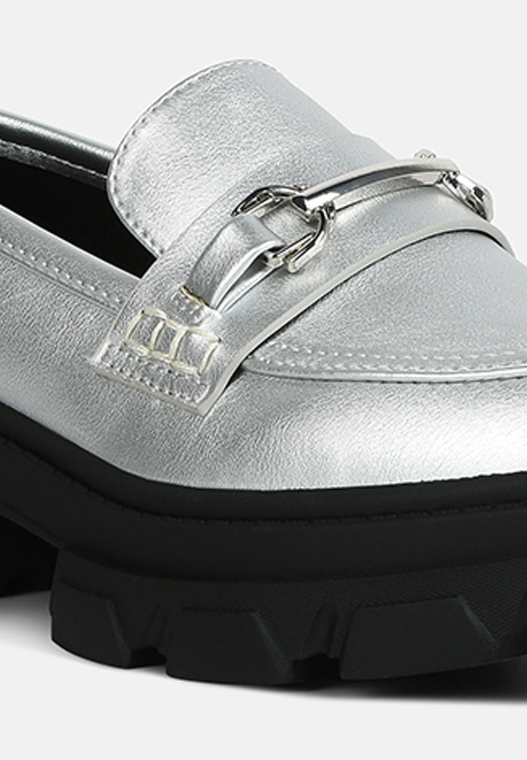 Darlina Metallic Platform Loafers