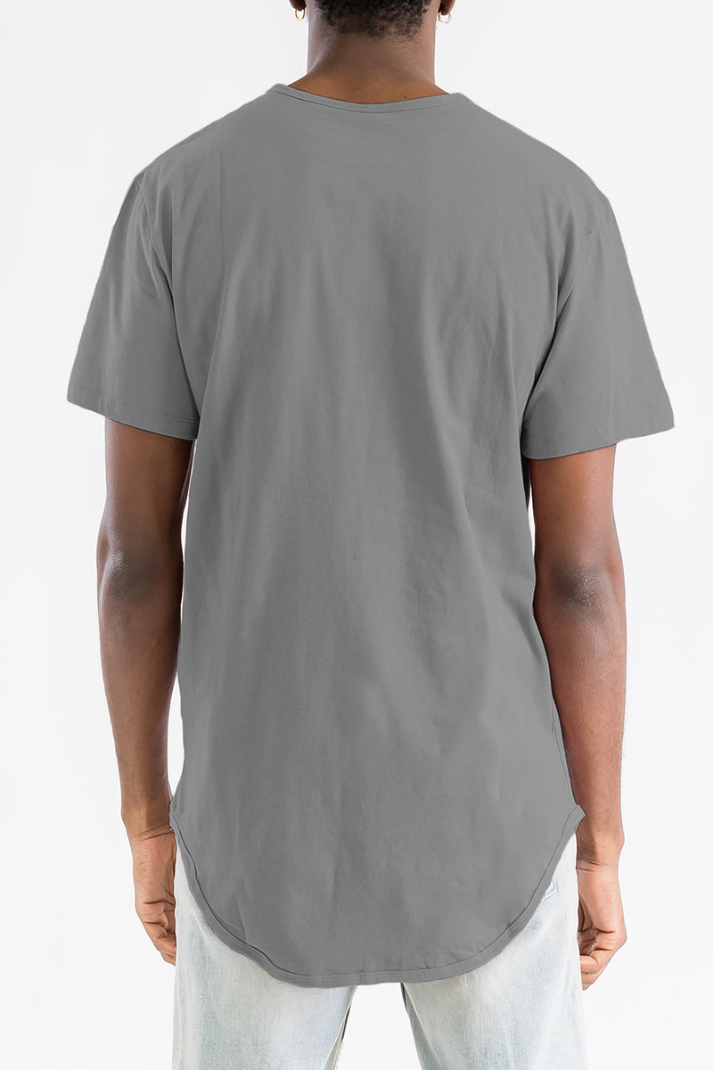 Gray Classic Rounded Scallop Tee Shirt