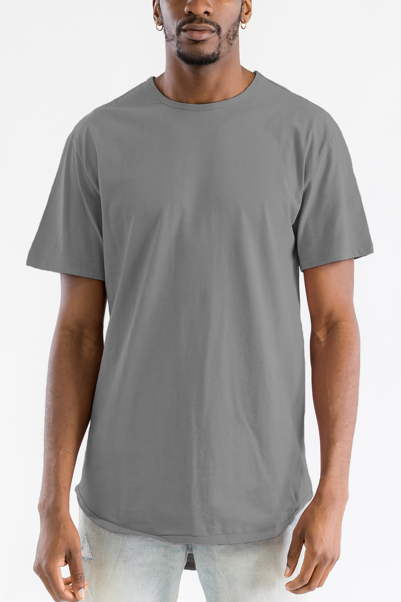 Gray Classic Rounded Scallop Tee Shirt