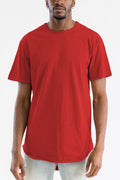 Red Classic Rounded Scallop Tee Shirt