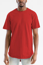 Red Classic Rounded Scallop Tee Shirt