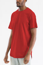 Red Classic Rounded Scallop Tee Shirt