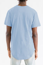 Heather Blue Classic Rounded Scallop Tee