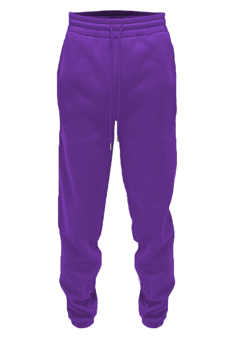 Mens Purple Essentials Solid Sweat Pants