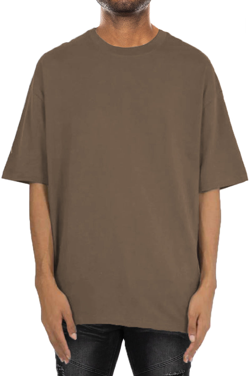 Brown Premium Cotton Drop Shoulder Tee