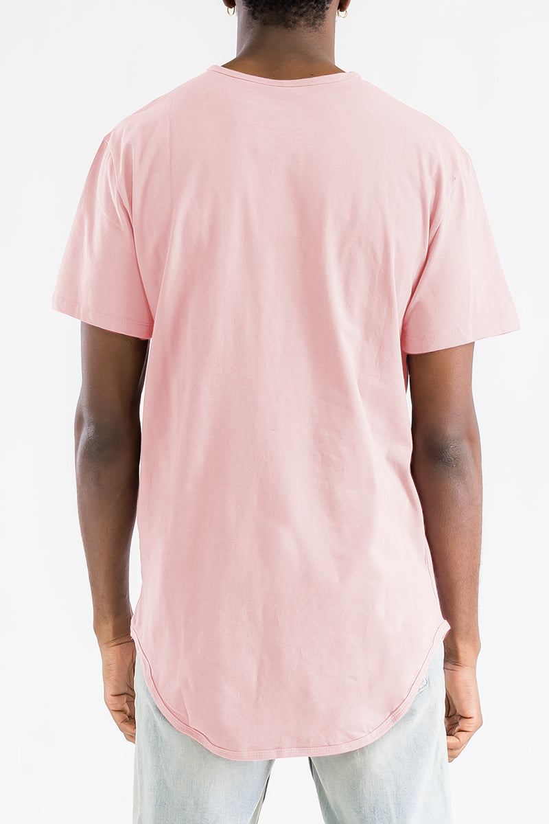 Pink Classic Rounded Scallop Tee Shirt